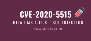 Exploit Gila CMS 1.11.8 – ‘query’ SQL Injection (PoC)