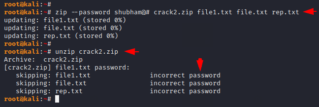 how to crack zip file password using cmd